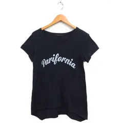 リタジーンズトウキョウ RITA JEANS TOKYO ロゴプリント Tシャツ カットソー 半袖 スプーンネック コットン 綿 ブラック 黒 /FT24のサムネイル
