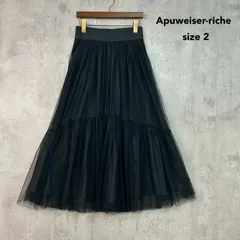Apuweiser-riche アプワイザーリッシェ 2 ランダムヘムチュールスカート アプワイザー リッシェ ボトムス ロング マキシ ティアード ギャザー フレア Aライン ウエストゴム ブラック 黒 22337960 ★ ■◇ ■◆のサムネイル