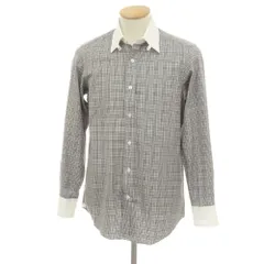 【中古】ブリッラ ペル イル グスト Brilla per il gusto コットン グレンチェック クレリック タブカラー ドレスシャツ ブラックxホワイト【サイズ37】【メンズ】のサムネイル