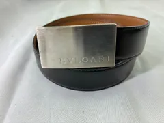 BVLGARI ブルガリ スクエアロゴ レザーベルト ブラック イタリア製（正規品）のサムネイル