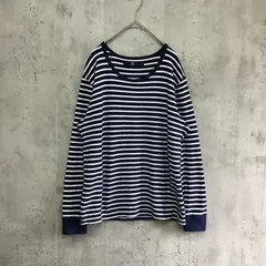 CAMBIO  カンビオ　長袖カットソー　メンズ　ネイビー×白×ボーダー柄　Lサイズ ■◇ ◇■のサムネイル