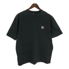 Carhartt カーハート ワンポイントロゴ ポケット 半袖Ｔシャツ ワーク ブラック(メンズ L)中古 古着 T6270のサムネイル