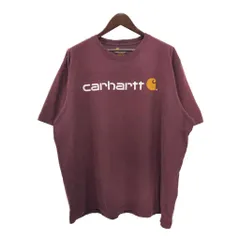 Carhartt カーハート ロゴ 半袖Ｔシャツ 大きいサイズ ワインレッド(メンズ 2XL)中古 古着 T9007のサムネイル