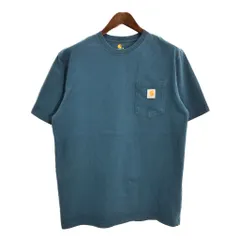 Carhartt カーハート ワンポイントロゴ ポケットＴシャツ ブルー(メンズ M)中古 古着 T4748のサムネイル