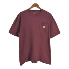 Carhartt カーハート ワンポイントロゴ ポケット 半袖Ｔシャツ ワインレッド(メンズ L)中古 古着 T5331のサムネイル