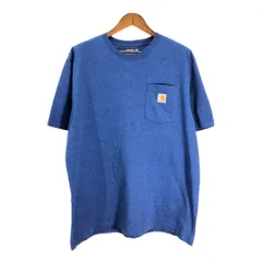 Carhartt カーハート ワンポイントロゴ ポケットＴシャツ ブルー(メンズ L)中古 古着 T5333のサムネイル