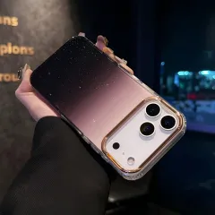iPhone 16 用 ケース ラメ キラキラ グラデーション 透明 韓国 可愛い 星みたい おしゃれ スマホケース 大人っぽい TPUフレーム クリア