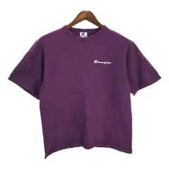 90年代 Champion チャンピオン AUTHENTIC オーセンティック 半袖Ｔシャツ ワンポイントロゴ パープル（メンズ M ）中古 古着 T4833のサムネイル