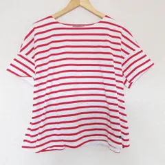 美品 Le Minor ルミノア ボーダー柄 半袖 バスクシャツ Tシャツ サイズ1 レッド ホワイト レディース 古着 中古 USEDのサムネイル