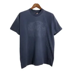 90年代 アニマルプリント イルカ エンボス 半袖Ｔシャツ ネイビー(メンズ L)中古 古着 T8319のサムネイル