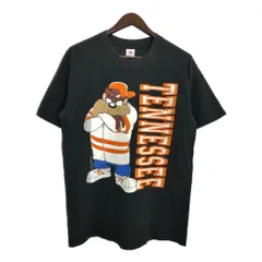 90年代 USA製 タズマニアン・デビル テネシー 半袖Ｔシャツ キャラクター カレッジ ブラック(メンズ L)中古 古着 T9416のサムネイル