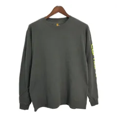 Carhartt カーハート 長袖Ｔシャツ 袖プリント グレー（メンズ M ）中古 古着 T4828のサムネイル