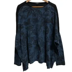 美品 pas de calais パドカレ リーフプリントプルオーバー ロングスリーブ ワイド カットソー 1449 サイズ36 ネイビー レディース 古着 中古 USEDのサムネイル