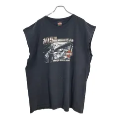 00年代 USA製 HARLEY DAVIDSON ハーレーダビッドソン ノースリーブＴシャツ ブラック(メンズ 3XL)中古 古着 U1914のサムネイル