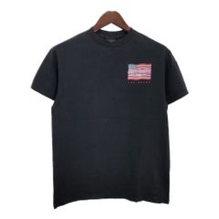 USA製 HARLEY DAVIDSON CAFE ハーレーダビッドソンカフェ 星条旗 半袖Ｔシャツ モーターサイクル ブラック(メンズ M)中古 古着 T9704