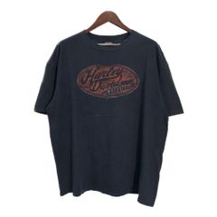 HARLEY DAVIDSON ハーレーダビッドソン 半袖Ｔシャツ 大きいサイズ モーターサイクル ブラック(メンズ 2XL)中古 古着 T9783