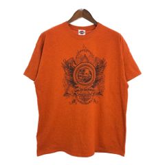 HARLEY DAVIDSON ハーレーダビッドソン 半袖Ｔシャツ モーターサイクル オレンジ(メンズ XL相当)中古 古着 T9827