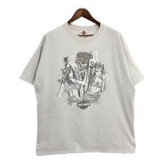HARLEY DAVIDSON ハーレーダビッドソン 半袖Ｔシャツ 大きいサイズ モーターサイクル グレー(メンズ 2XL)中古 古着 T9947