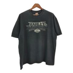 HARLEY DAVIDSON ハーレーダビッドソン 半袖Ｔシャツ 大きいサイズ モーターサイクル ブラック(メンズ 2XL)中古 古着 U0494