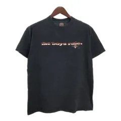 90年代 HARLEY DAVIDSON ハーレーダビッドソン fat boys rule. 半袖Ｔシャツ モーターサイクル ブラック(メンズ L相当)中古 古着 U0585のサムネイル