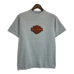 00年代 USA製 HARLEY DAVIDSON ハーレーダビッドソン ロゴ Ｔシャツ モーターサイクル グレー(メンズ M)中古 古着 U1246のサムネイル