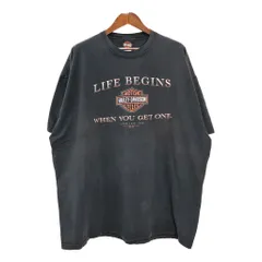 00年代 USA製 HARLEY DAVIDSON ハーレーダビッドソン モーターサイクル Ｔシャツ ブラック(メンズ 4XL)中古 古着 U1680のサムネイル