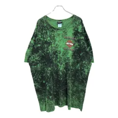 HARLEY DAVIDSON ハーレーダビッドソン モーターサイクル Ｔシャツ タイダイ グリーン(メンズ 3XL)中古 古着 U1745のサムネイル