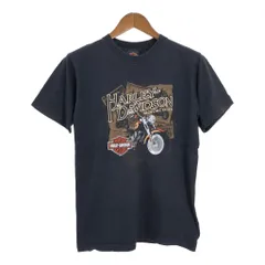 00年代 USA製 HARLEY DAVIDSON ハーレーダビッドソン 半袖Ｔシャツ ブラック（メンズ M ）中古 古着 T5310のサムネイル