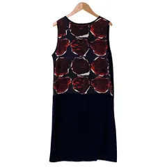 美品 PS Paul Smith ピーエスポールスミス バラプリントノースリーブワンピース サイズM ネイビー レディース 古着 中古 USEDのサムネイル