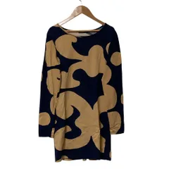 良品 Marimekko マリメッコ チュニックカットソー サイズM ネイビー×ベージュ レディース 古着 中古 USEDのサムネイル