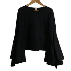 美品 ELIN エリン ベルスリーブカットソー サイズ36 ブラック レディース 古着 中古 USEDのサムネイル