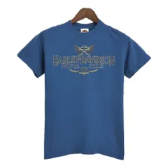 00年代 HARLEY DAVIDSON ハーレーダビッドソン 半袖Ｔシャツ モーターサイクル ネイビー(メンズ S相当)中古 古着 T8342のサムネイル