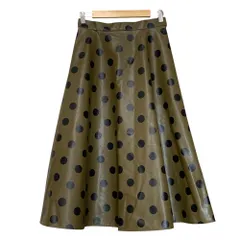 美品 23AW VERMEIL par iena ヴェルメイユパーイエナ ドット ロングスカート サイズ38 カーキ レディース 古着 中古 USEDのサムネイル
