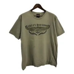 00年代 USA製 HARLEY DAVIDSON ハーレーダビッドソン 半袖Ｔシャツ モーターサイクル カーキ(メンズ XL)中古 古着 T8605のサムネイル