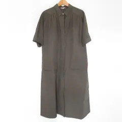 美品 EFFE BEAMS エッフェビームス 半袖 シャツワンピース 38 オリーブ レディース 古着 中古 USEDのサムネイル