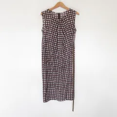 美品 MACKINTOSH LONDON マッキントッシュロンドン チェック柄 ノースリーブ ひざ丈 ワンピース 38 ブラウン レディース 古着 中古 USEDのサムネイル