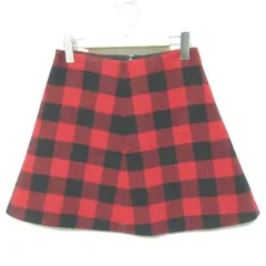 美品 RED VALENTINO レッドヴァレンティノ チェック柄 ミニスカート サイズ38 レッド ブラック レディース 古着 中古 USEDのサムネイル