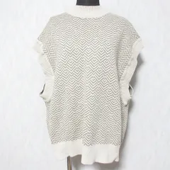 美品 CLANE クラネ バックスリットニットベスト 10106-2052 サイズ1 ベージュ レディース 古着 中古 USEDのサムネイル