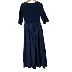 美品 Liesse リエス 布帛コンビニットワンピース A0138KA201 ネイビー レディース 古着 中古 USEDのサムネイル