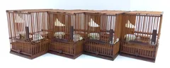 【未使用品・現状品】竹製　めじろ籠　4点　竹鳥かご　幅16cm✕奥行30cm✕高さ20cm　　L-229のサムネイル