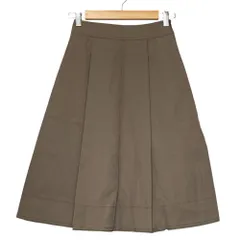 美品 LANVIN COLLECTION ランバンコレクション タックフレアスカート サイズ36 カーキ レディース 古着 中古 USEDのサムネイル