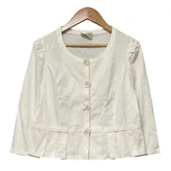良品 Harrods ハロッズ パフスリーブフラワーボタンカーディガン ホワイト レディース 古着 中古 USEDのサムネイル