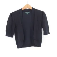 美品 Lauren Ralph Lauren ローレンラルフローレン 前開きカーディガン ボレロ XS ブラック レディース 古着 中古 USEDのサムネイル