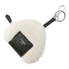 未使用級】FENDI フェンディ おにぎり チャーム キーホルダー ホワイト