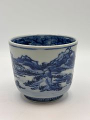 中国明時代古染付山水図煎茶碗 - メルカリ