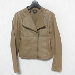 良品 LE CIEL BLEU ルシェルブルー ラムレザー ライダースジャケット ブルゾン 38 ブラウン レディース 古着 中古 USEDのサムネイル