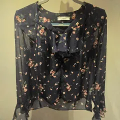 シフォン シースルー ブラウス