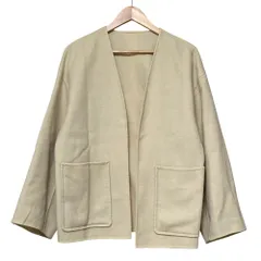 美品 DES PRES デプレ トゥモローランド ライトダブルフェイスシャギー ノーカラージャケット サイズ36 ライトイエロー レディース 古着 中古 USEDのサムネイル