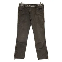 美品 MARELLA マレーラ ストレッチ 裾ジップ デニムパンツ ジーンズ サイズ44 ライトブラック レディース 古着 中古 USEDのサムネイル