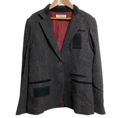 良品 HIROKO KOSHINO ヒロココシノ ツイード テーラードジャケット サイズ40 グレー レディース 古着 中古 USEDのサムネイル